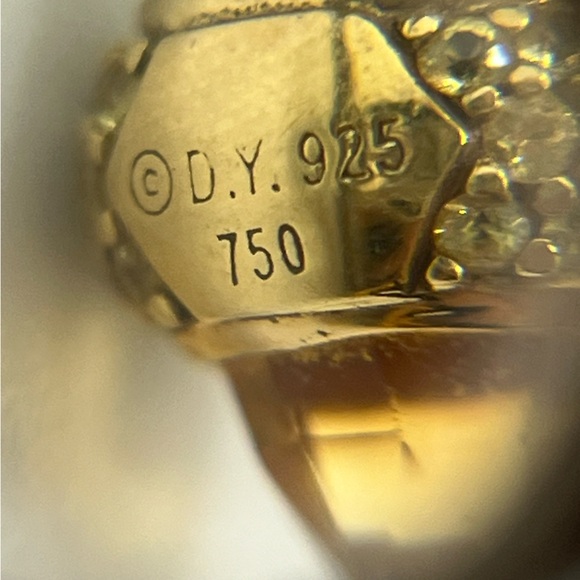 David Yurman 18K Gold & Sterling Citrine Yellow Sapphire Cuff Bracelet *Rare* - Picture 2 of 7